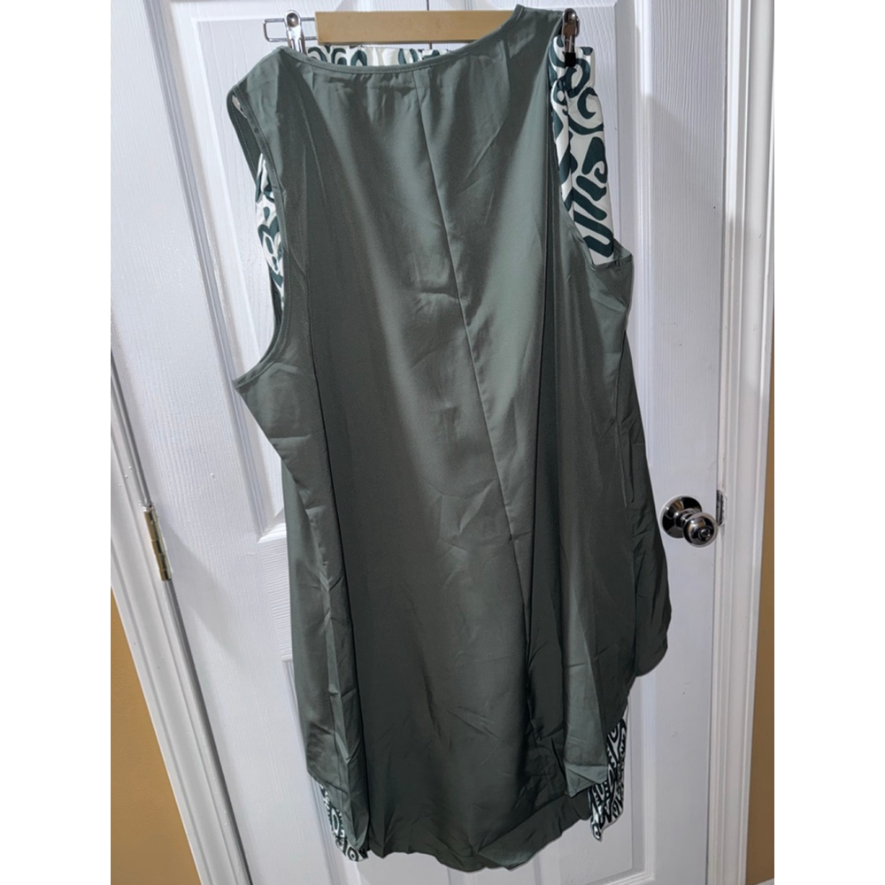 Stretch Silk Charmeuse Scoop Neck Tank top and wide leg pants 2 piece -4XL - Picture 3 of 7